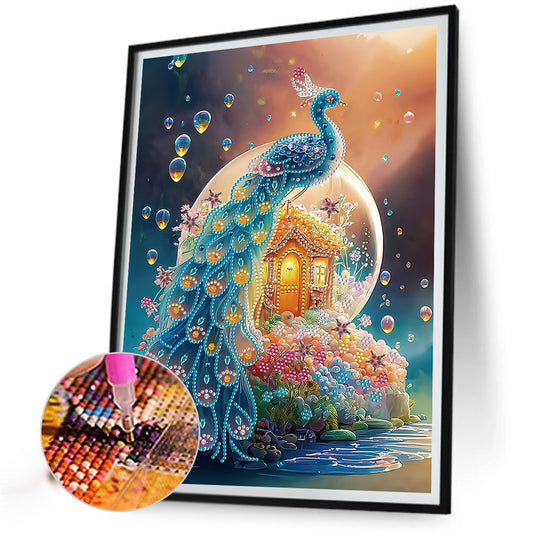 Fantasy Peacock - Special Shaped Drill Diamond Painting 30*40CM