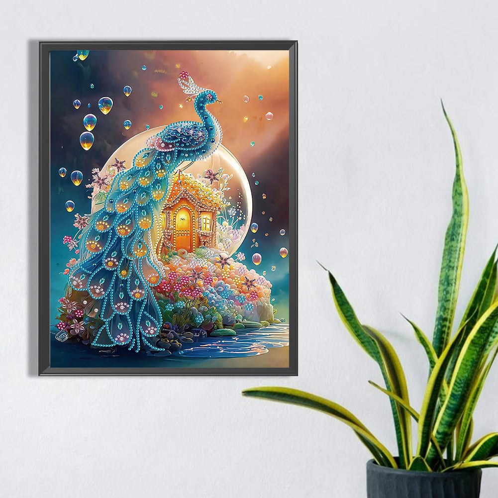 Fantasy Peacock - Special Shaped Drill Diamond Painting 30*40CM