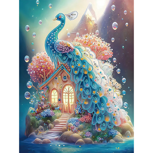 Fantasy Peacock - Special Shaped Drill Diamond Painting 30*40CM