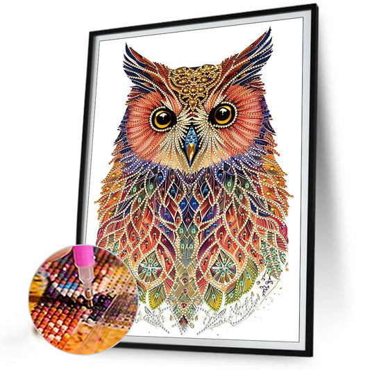 Ethnic Style Owl - Special Shaped Drill Diamond Painting 30*40CM