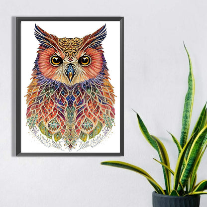 Ethnic Style Owl - Special Shaped Drill Diamond Painting 30*40CM