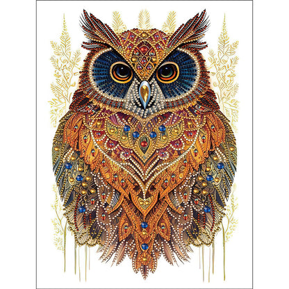 Ethnic Style Owl - Special Shaped Drill Diamond Painting 30*40CM