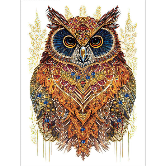 Ethnic Style Owl - Special Shaped Drill Diamond Painting 30*40CM