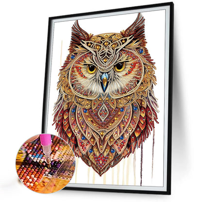 Ethnic Style Owl - Special Shaped Drill Diamond Painting 30*40CM