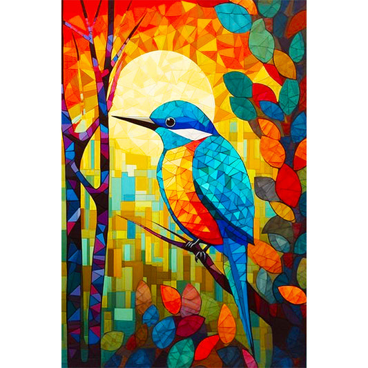 High Saturation Glass Painting Kingfisher - Full Round Drill Diamond Painting 40*60CM