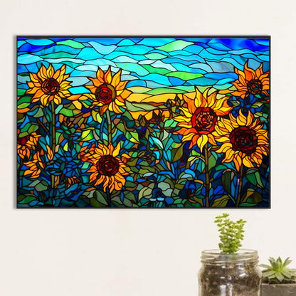 Sunflower Bush Painted On Glass - Full Round Drill Diamond Painting 60*40CM