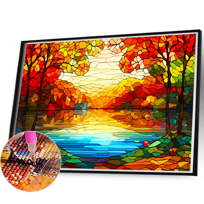 Glass Painting Forest - Full Round Drill Diamond Painting 60*40CM