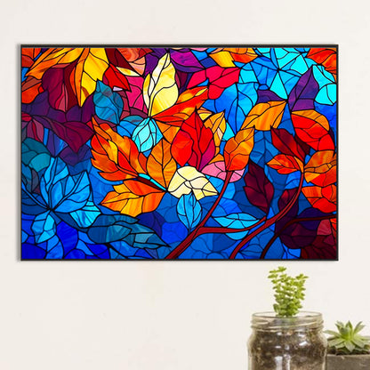 Glass Painted Leaves - Full Round Drill Diamond Painting 60*40CM