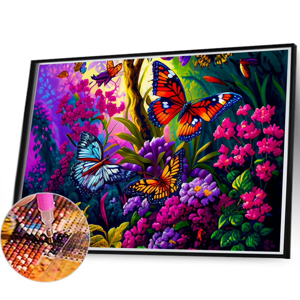 Butterfly Swarm - Full Round Drill Diamond Painting 60*40CM