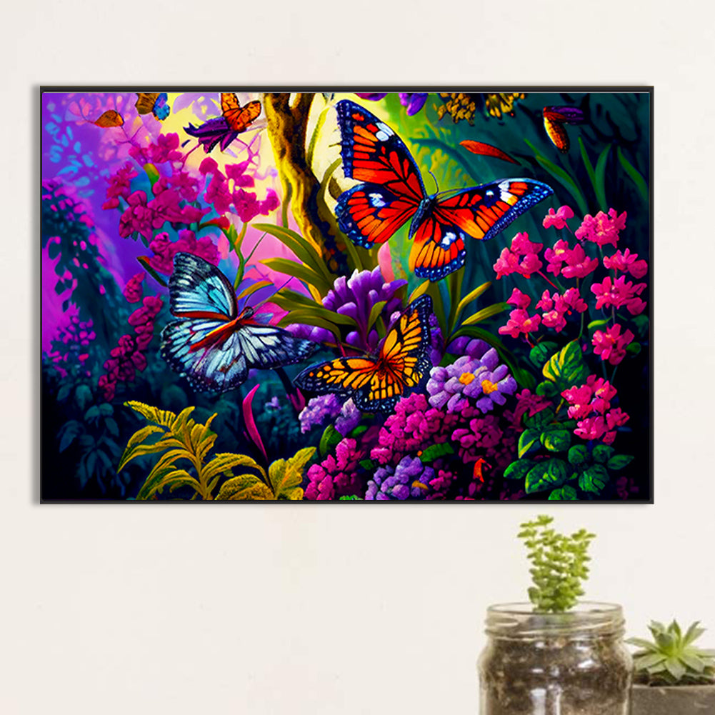 Butterfly Swarm - Full Round Drill Diamond Painting 60*40CM