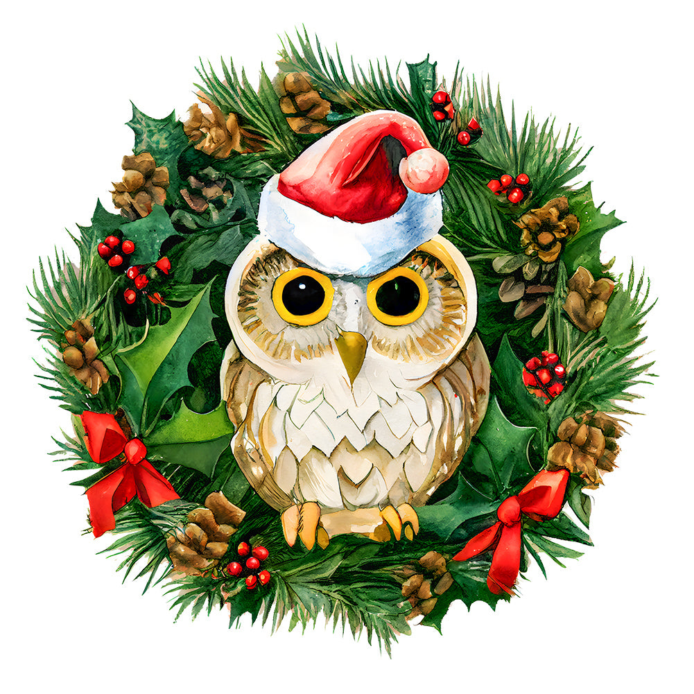 Animal Wreath Owl - Full Round Drill Diamond Painting 30*30CM