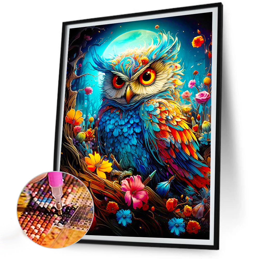 Owl - Full Round Drill Diamond Painting 30*40CM