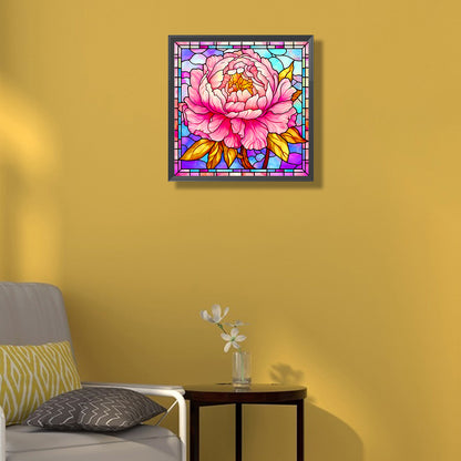 Glass Peony Flower - Full Round Drill Diamond Painting 40*40CM