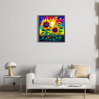 Colorful Sunflower - Full Round Drill Diamond Painting 40*40CM