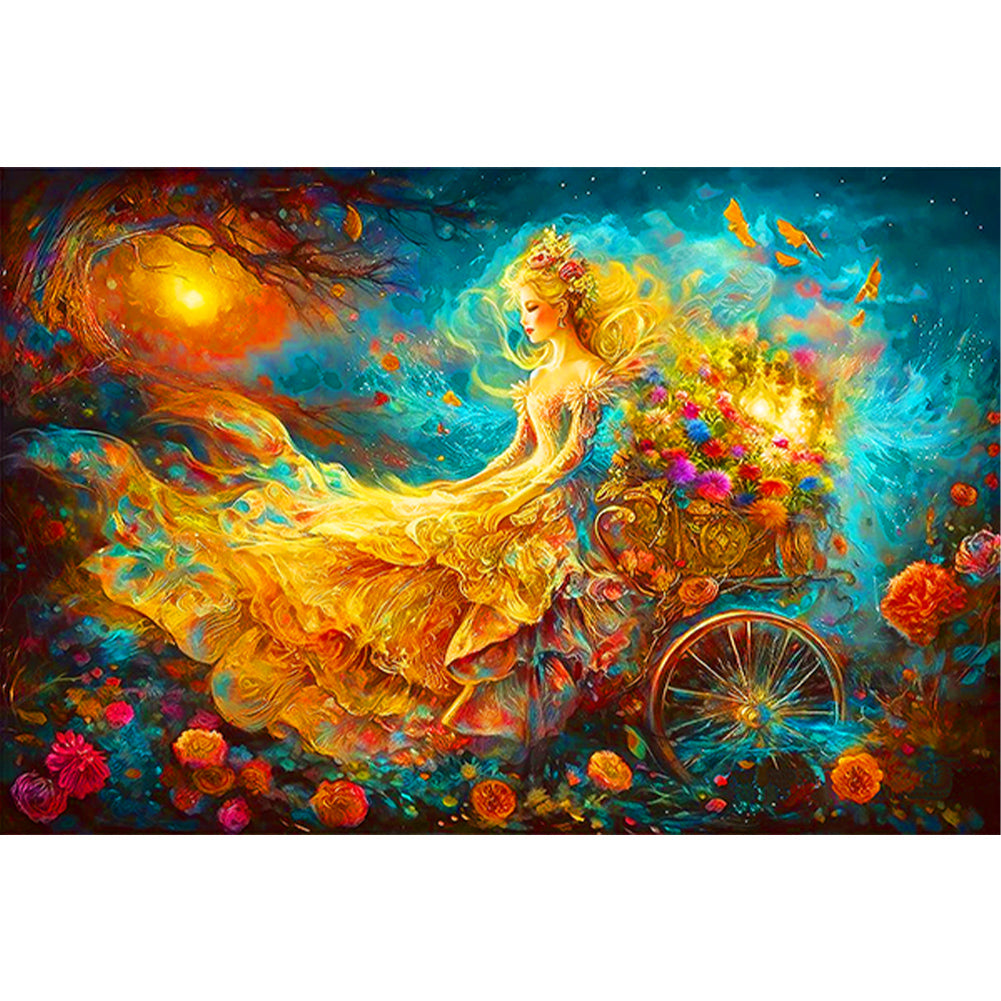 Dream Night Girl - Full Round Drill Diamond Painting 60*40CM