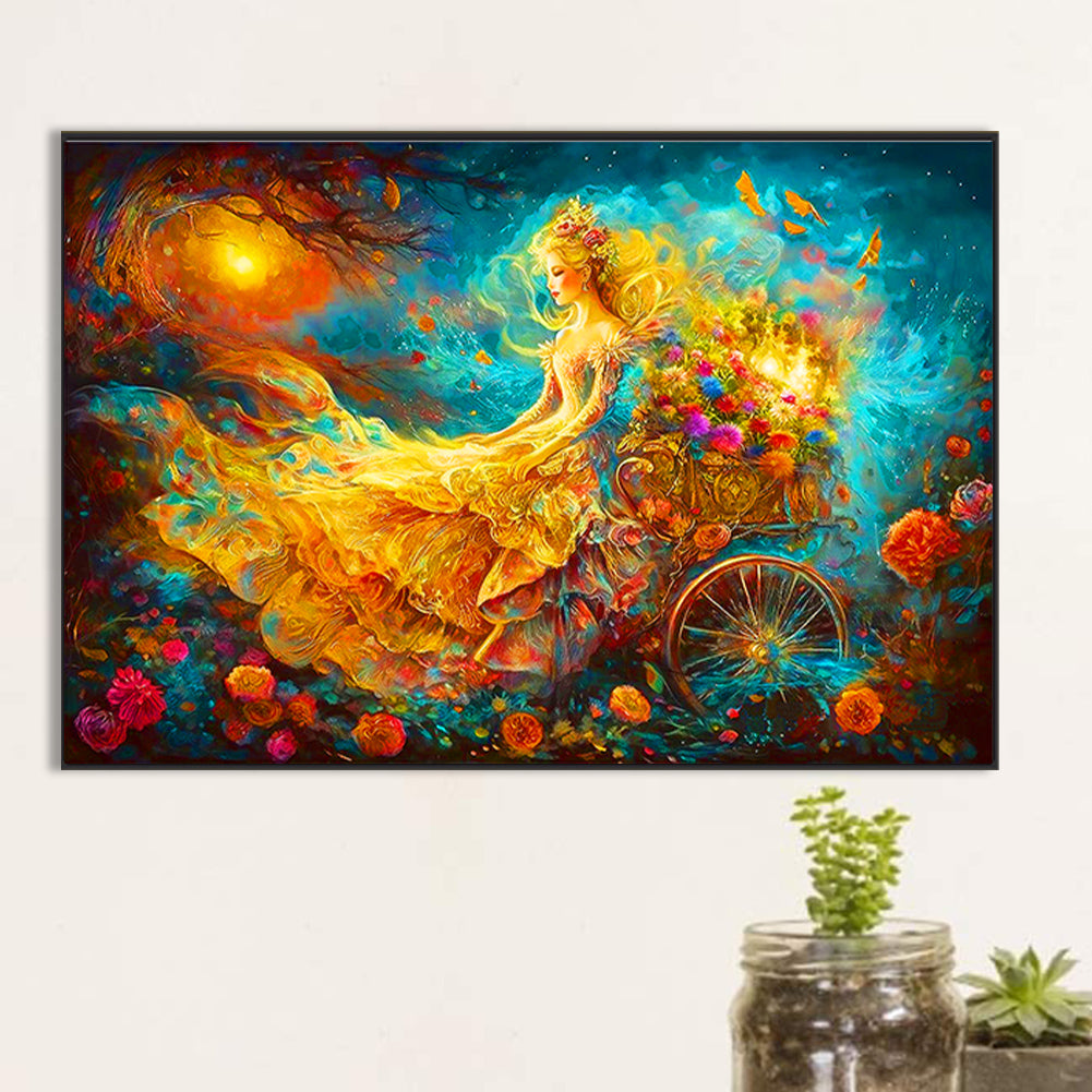 Dream Night Girl - Full Round Drill Diamond Painting 60*40CM