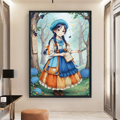 Lolita Girl In The Forest - 11CT Stamped Cross Stitch 40*60CM