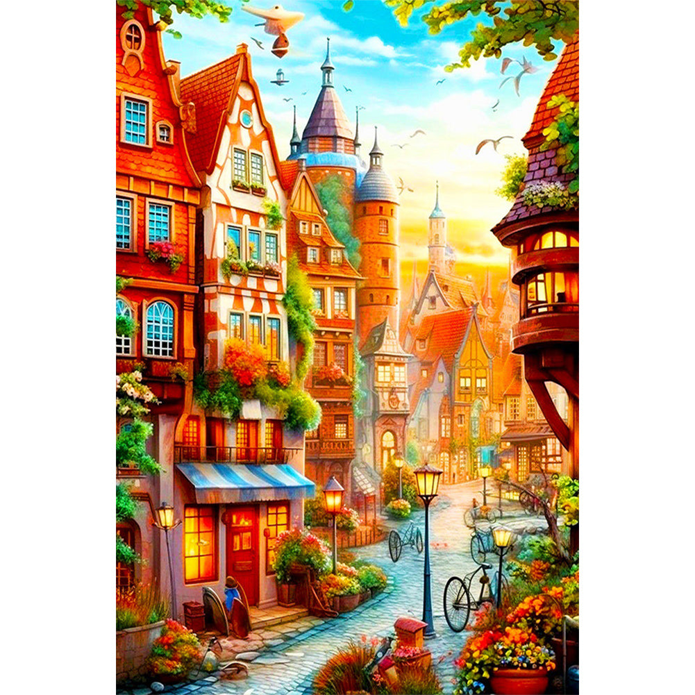 Beautiful City Streets - Full Round Drill Diamond Painting 40*60CM