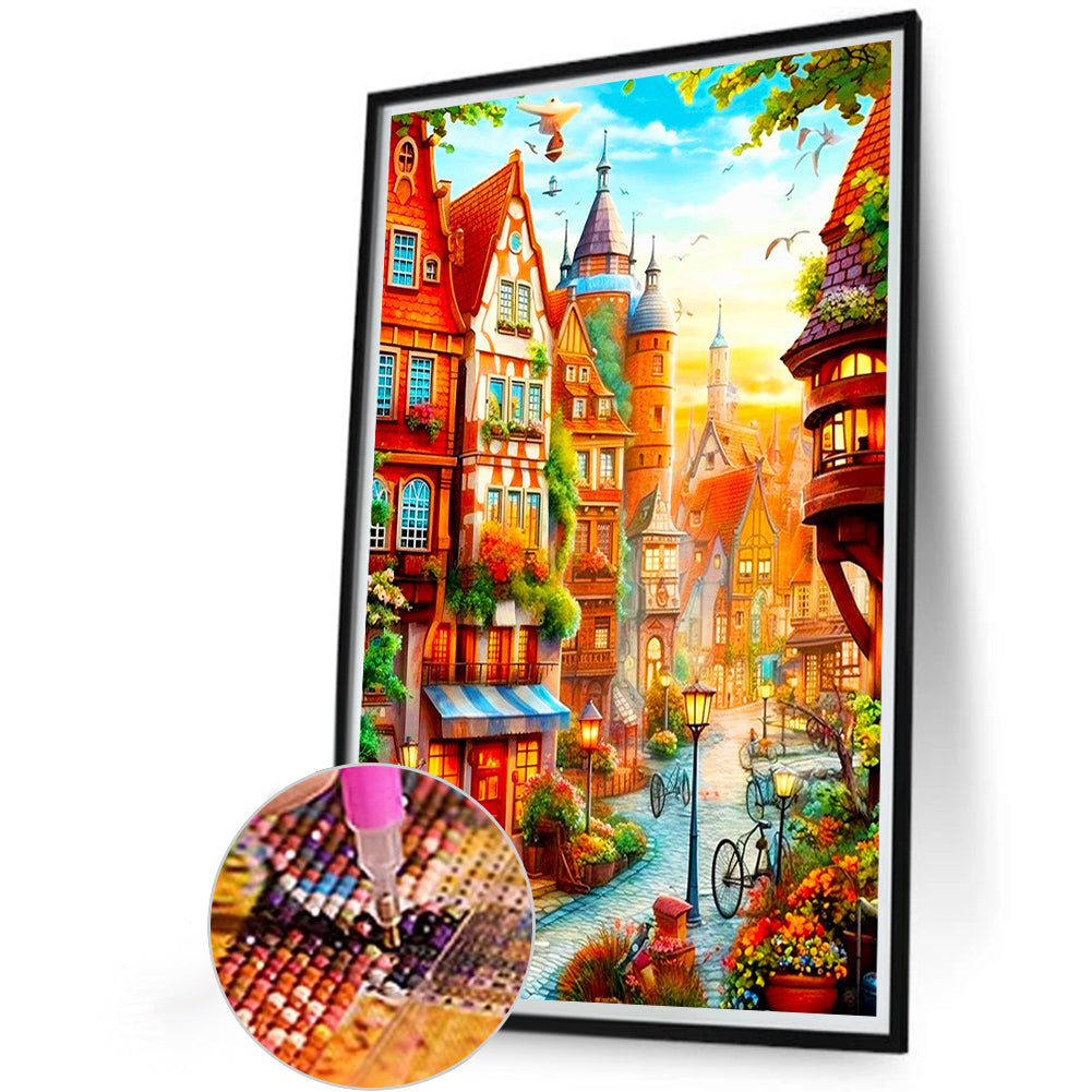 Beautiful City Streets - Full Round Drill Diamond Painting 40*60CM
