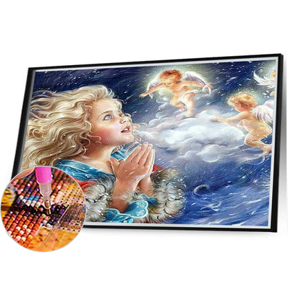 Pray Little Angel - Full AB Round Drill Diamond Painting 45*40CM