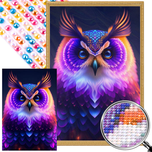 Night Owl - Full AB Round Drill Diamond Painting 40*60CM