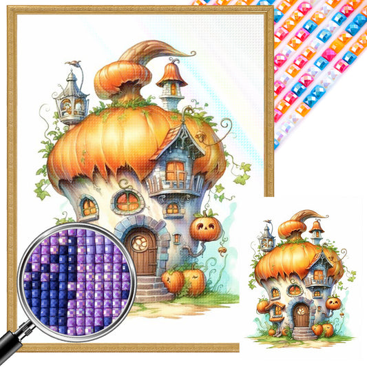 Pumpkin Cottage - Full AB Square Drill Diamond Painting 30*40CM