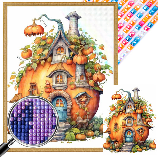 Pumpkin Cottage - Full AB Square Drill Diamond Painting 30*40CM