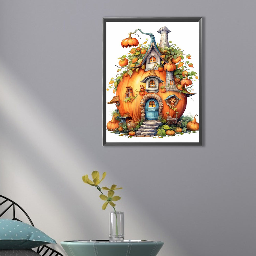 Pumpkin Cottage - Full AB Square Drill Diamond Painting 30*40CM