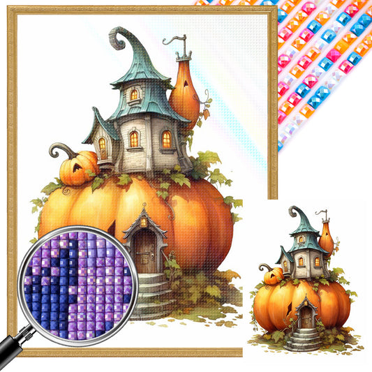 Pumpkin Cottage - Full AB Square Drill Diamond Painting 30*40CM