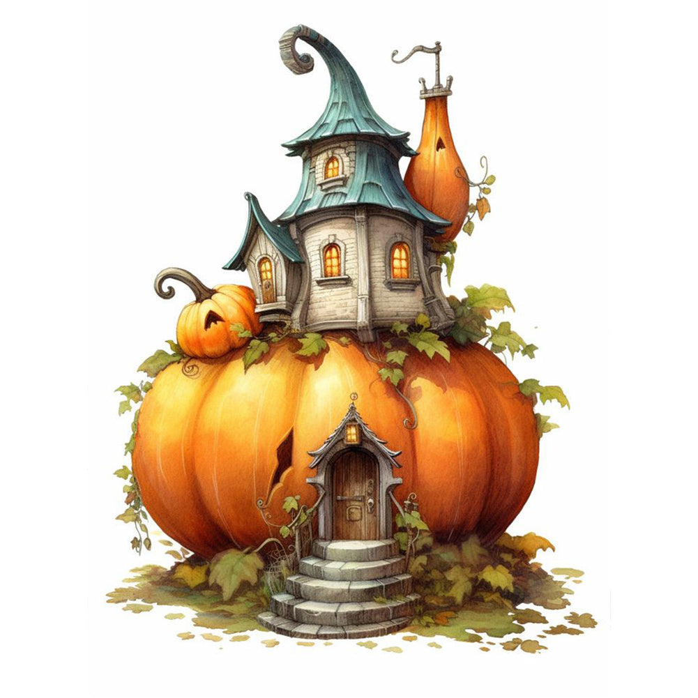 Pumpkin Cottage - Full AB Square Drill Diamond Painting 30*40CM