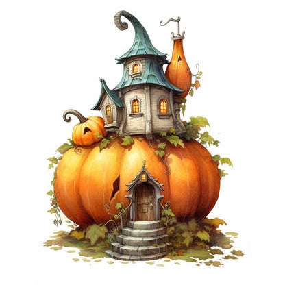 Pumpkin Cottage - Full AB Square Drill Diamond Painting 30*40CM