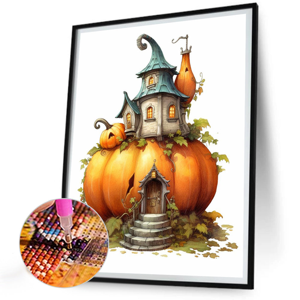 Pumpkin Cottage - Full AB Square Drill Diamond Painting 30*40CM