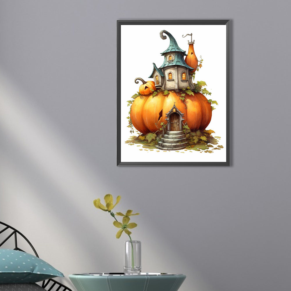 Pumpkin Cottage - Full AB Square Drill Diamond Painting 30*40CM