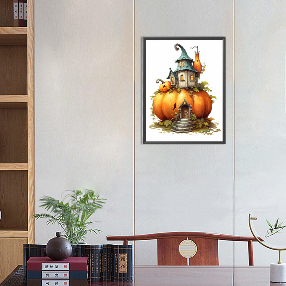 Pumpkin Cottage - Full AB Square Drill Diamond Painting 30*40CM