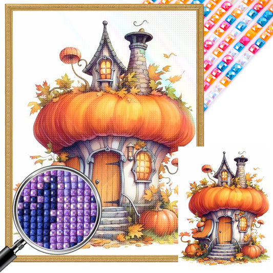 Pumpkin Cottage - Full AB Square Drill Diamond Painting 30*40CM