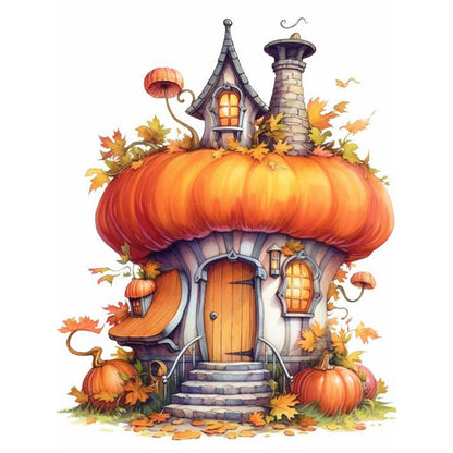 Pumpkin Cottage - Full AB Square Drill Diamond Painting 30*40CM