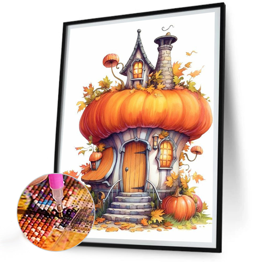 Pumpkin Cottage - Full AB Square Drill Diamond Painting 30*40CM