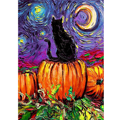 Abstract Cat - Full Round Drill Diamond Painting 35*50CM