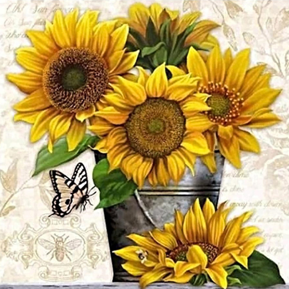 Sunflower - Full Round Drill Diamond Painting 50*50CM