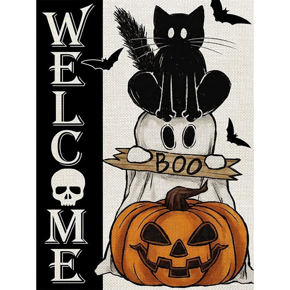Halloween Jack-O-Lantern - Full Round Drill Diamond Painting 30*40CM