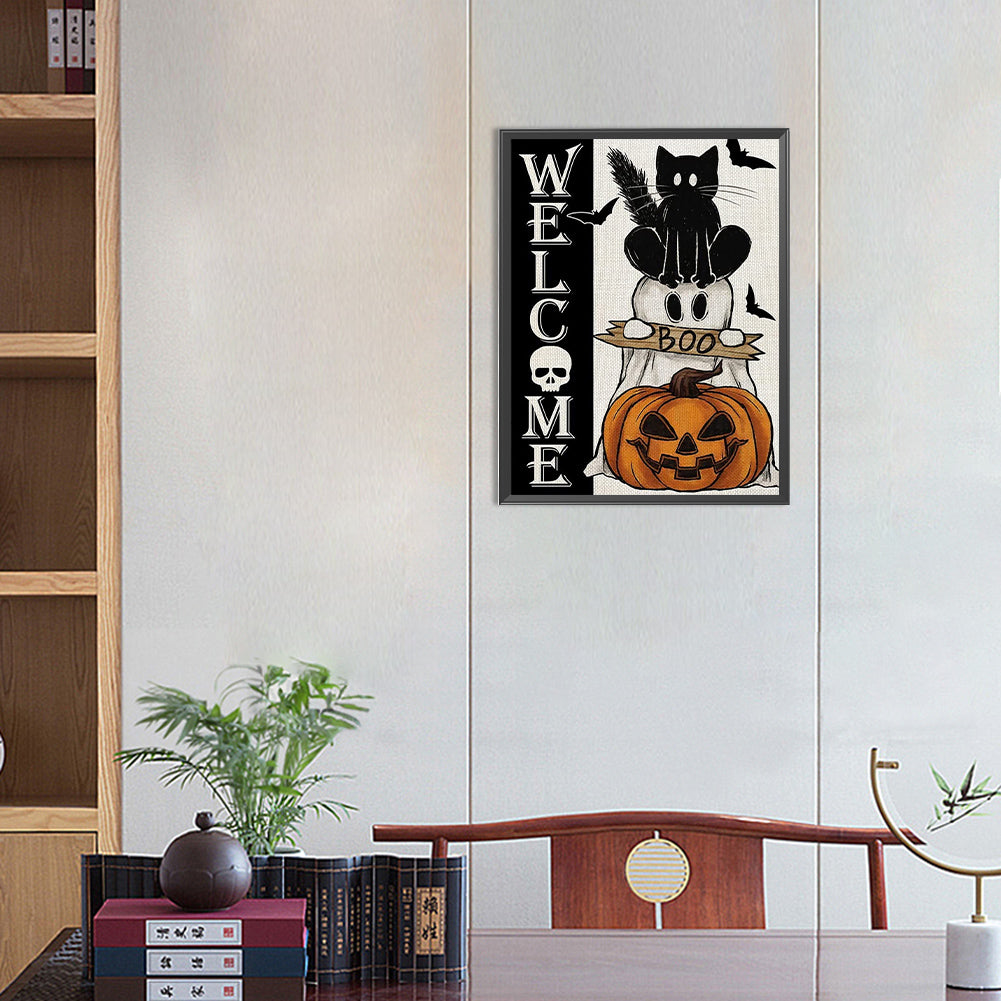 Halloween Jack-O-Lantern - Full Round Drill Diamond Painting 30*40CM