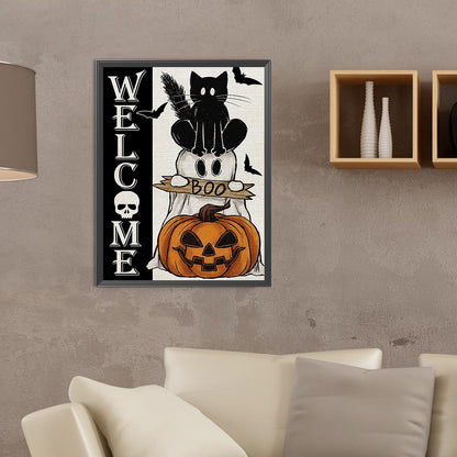 Halloween Jack-O-Lantern - Full Round Drill Diamond Painting 30*40CM