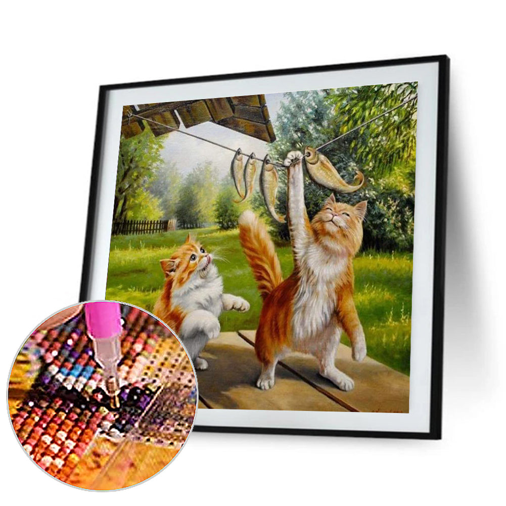 Cat Cat - Full Square Drill Diamond Painting 45X45CM