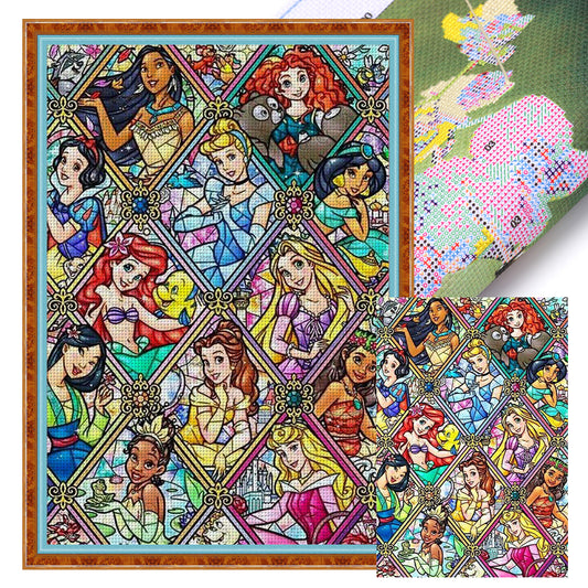 Disney Princesses - 11CT Stamped Cross Stitch 50*70CM