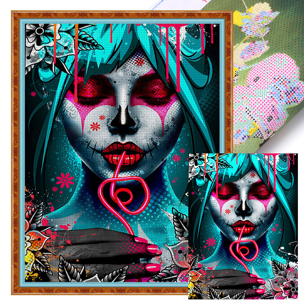 Weird Girl - 11CT Stamped Cross Stitch 50*65CM