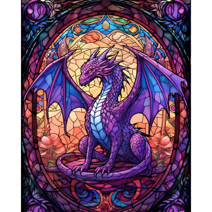 Glass Painting-Pterosaur - 14CT Stamped Cross Stitch 40*50CM