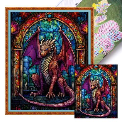 Glass Painting-Pterosaur - 14CT Stamped Cross Stitch 40*50CM