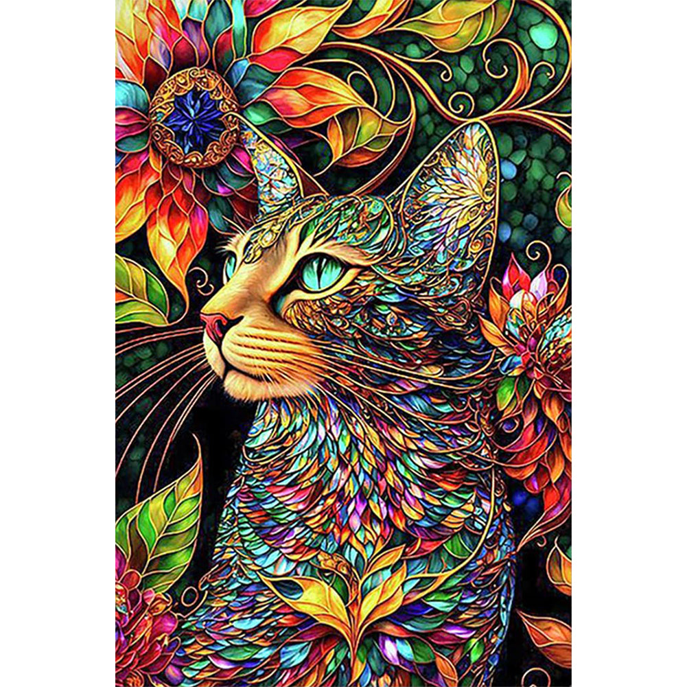 Flower Cat - 11CT Stamped Cross Stitch 50*78CM