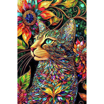 Flower Cat - 11CT Stamped Cross Stitch 50*78CM