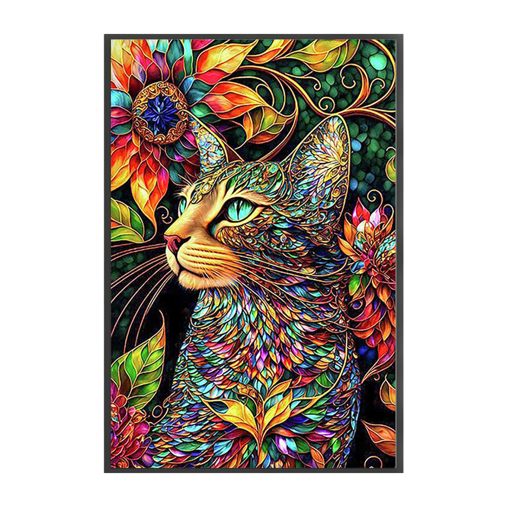 Flower Cat - 11CT Stamped Cross Stitch 50*78CM